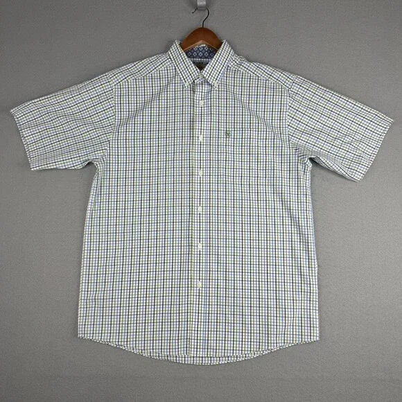 Ariat Shirt Wrinkle Freee Mens Large Short Sleeve Button Down Rodeo Outdoor - Picture 1 of 11